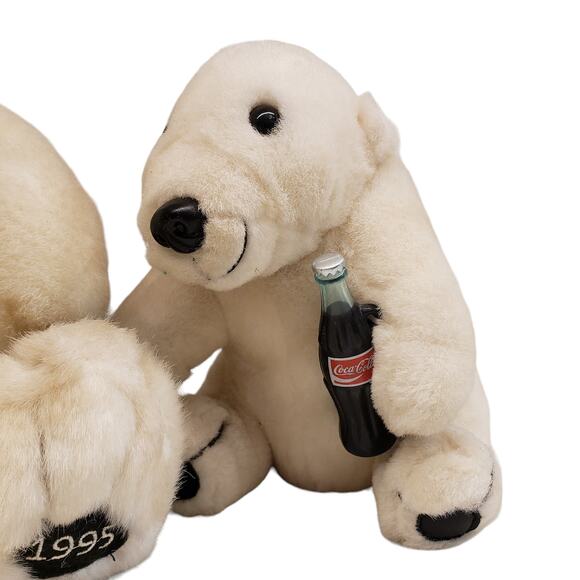 Vintage 1993 Coca Cola Polar Bears Plush Coca-Cola Company Bears Collectables - Picture 3 of 16
